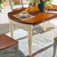【汇森格调】地中海 圆桌实木折叠 餐台
